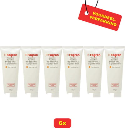 Fagron Vaseline paraffine 110-230 mPa.s in gelijke delen - 6x100g voordeelverpakking