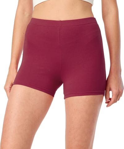 Merry Style MS-MS10-392-LE Dames Leggings - Sport - Vrijetijdsbroek - Hotpants - Shorts - Boxershorts - Kort - Katoen - Wijnrood - XXL