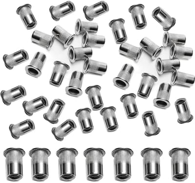 JGS Premium - 100 stuks M8 platte en verzonken kop aluminium klinkmoeren - Metaal en kunststof - Meubels en decoraties