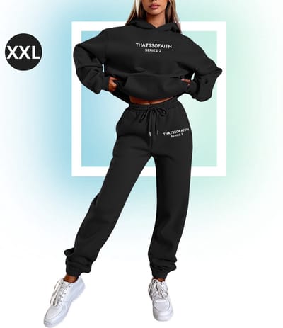 Livano Joggingpak Dames - Huispak - Trainingspak - Volwassenen - Capuchon - Jogging Pak - Joggingspak - Zwart - Maat XXL