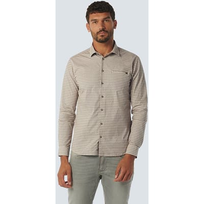 No Excess Shirt Stretch Allover Printed Melon Maat: XXL | Casual Overhemden Outlet | Heren | Beige