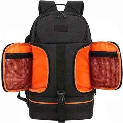 Cameratas Rugzak - Fototas Waterdicht - Apparatuur Beschermen - Gewatteerd Interieur - 45x27x20 cm - Zwart