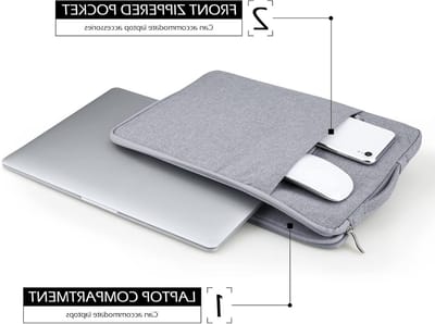 Laptop Sleeve voor 16 inch Laptops - Beschermende Tas met Handvat en Grijze Afwerking voor MacBook en Andere Modellen