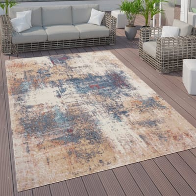 Paco Home In- & Outdoor Vloerkleed Terras Keukenvloerkleed Vintage Pastel Abstract Patroon 160 cm Rund