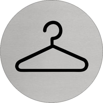 CombiCraft Aluminium deurbordje 'Garderobe' Ø75 mm met 3M-tape