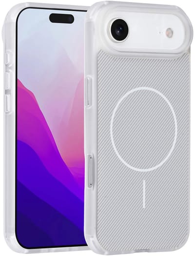 Carbon Fiber Backcover Geschikt voor: iPhone Air – AntiShock Schokbestendig – Krasbestendig – Slank & Stijlvol Ontwerp – Premium Bescherming - Wit