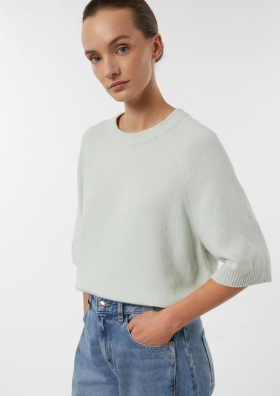 Korte mouwen ronde hals vrouwen T-shirt COMMA