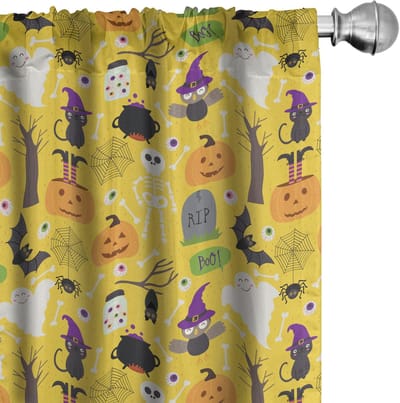 ABAKUHAUS Spookgordijnen – 2x75x225 cm – Halloween