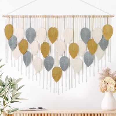 PromoHome Macramé Wandtapijt - Boho Wanddecoratie met Natuurlijke Touw Weving