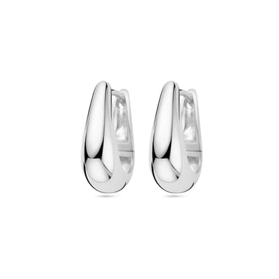 Zilver Gerhodineerd Klapoorringen 1338316