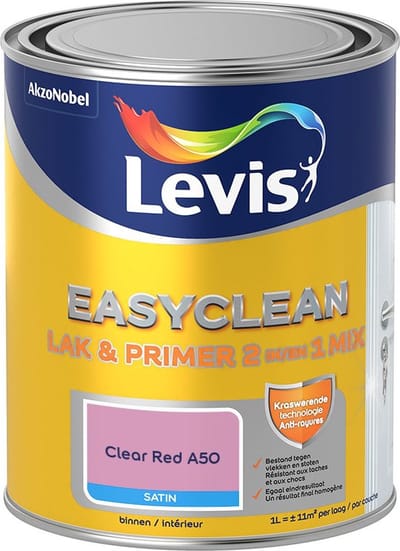 Levis - Easyclean Lak & Primer 2-In-1 Mix - Clear Red A50 - Mengverf - 1 L