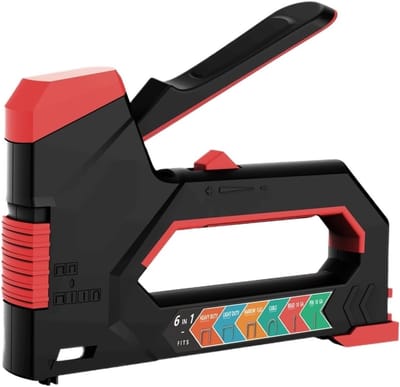 Nietpistool Set - Brad Schiethamer - Bekleding Reparatie - 6 In 1 Functie - 6000 Nietjes - Grijs