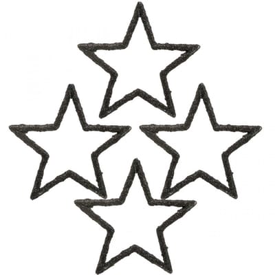 Strooidecoratie kerststerren zwart glitter Ø4cm 120 st, 120 Stück