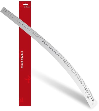 Heupcurve Liniaal - Modellijniaal Patroonliniaal - Modeontwerp Maken - Luchtvaart Aluminium - 60 cm - Grijs