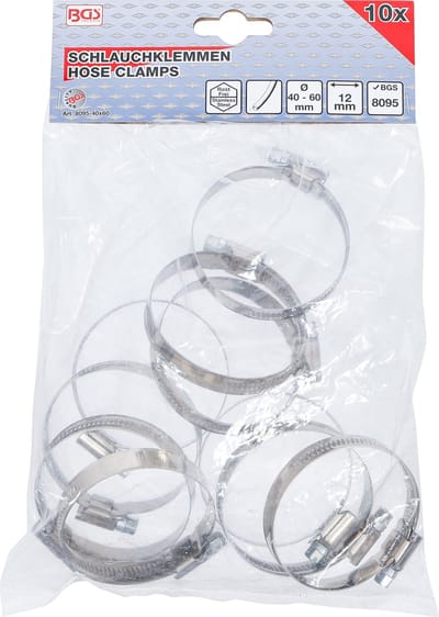 BGS 8095-40x60 - Colliers | inoxydable | 40 x 60 mm | 10 pièces