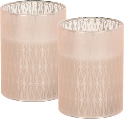 Home and Styling luxe LED kaarsen - 2x st- in glas - warm wit - D7,5 x H10 cm