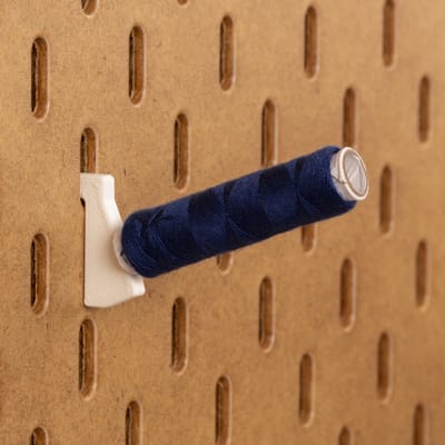 6-pack Spoelhouder 200m - Short - Wit - Printboard - Past op Ikea Skadis pegboards
