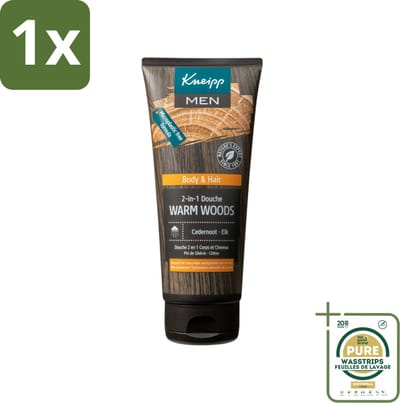 1 x Kneipp - Douchegel - Men - Warm Woods - 2-in-1 - 200 ml- Douchegel Mannen - Natuurlijke Verzorging - Huid Verzorging - Haar Verzorging - Warm Woods Geur