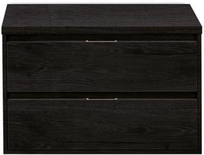 Porto Badmeubelset 90 cm - Black Oak - Wastafelbovenblad Black Oak