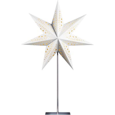 STERNTALER papieren ster, wit, 7 punten, Ø 45 cm, hoogte 70 cm