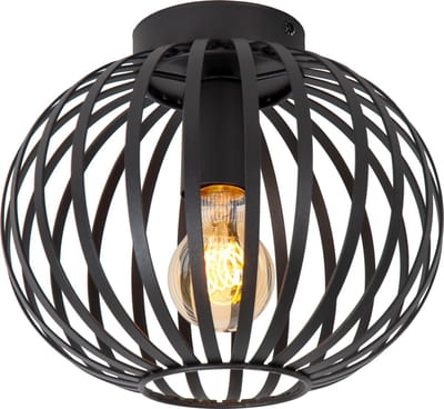 Lucide MANUELA –SYLVAN - Plafonnière (Plafondlamp) - Ø 25,5 cm - 1xE27 - Zwart