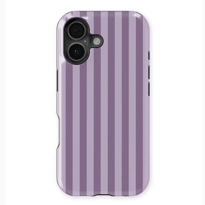 DripCase Gestreept Hoesje geschikt voor iPhone 16 | Backcover met Mag | Stripes Motief | Trendy Case geschikt voor iPhone 16 met Strepen Lavender Beam