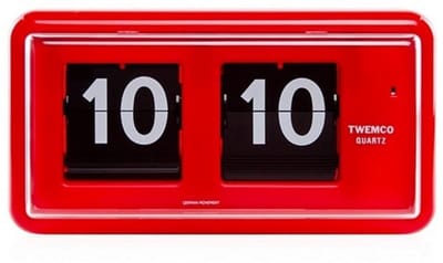 Twemco | Flipklok | QT-30 | Rood | Flip Clock | Flip Klok | Retro Klok | Digitale Klok | Digitale Wandklok | Digitale Tafelklok | Digitale Klok Op Batterijen | Vintage Klok | Retro | Long life Mechanism