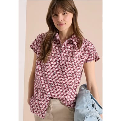 Blouse met korte mouwen en minimale print