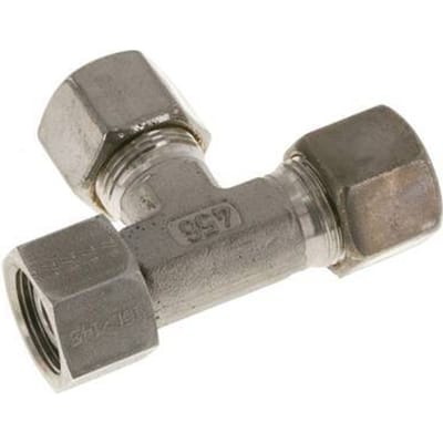 14S RVS L-vorm Knelfitting Draaidoorvoer 400bar FKM Verstelbaar ISO 8434-1
