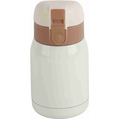 200ML Mini Roestvrijstalen Dubbelwandige Vacuüm Geïsoleerde Beker Thermische Waterfles Kantoormok beige