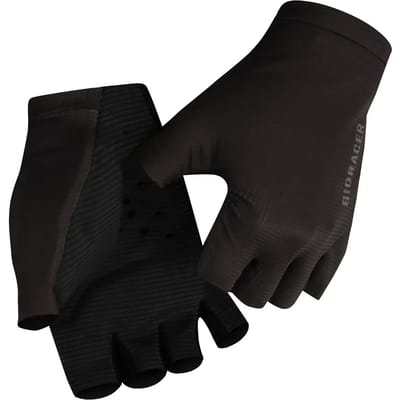 BIORACER - Fietshandschoenen zomer unisex - Zwart - Half finger - Ademend & antislip - Maat S