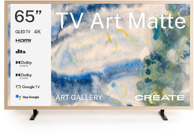CREATE - QLED 4K Smart TV met antireflectiescherm en kunstgalerij - 65" - Licht hout - TV ART MATTE