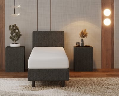 Nessa® - 70x190 Boxspring Bjorn - Antraciet - Inclusief 20cm dik HR45 Koudschuim Comfort matras