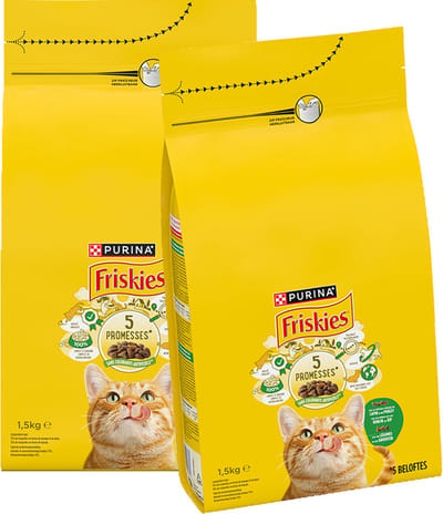 Friskies droogvoer voor katten - konijn, kip & groenten - 2 x 1500g