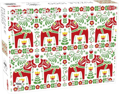 Tactic Folk Art Pattern – Puzzel – 1000 stukjes – Traditioneel Decoratief Ontwerp – Strak en Rustgevend Ontwerp – Hoogwaardige Scandinavische Kwaliteit