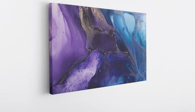 Saammp Canvas Schilderij - Paars Blauw - Modern - Abstract - 30x20 - Foto op canvas - Wanddecoratie - Muurdecoratie Woonkamer - Slaapkamer decoratie - Canvas Print