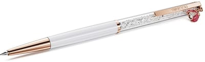 Swarovski Overige Crystalline Pen 5732981 | Wit | elegante balpen met Crystalline details, roségoudkleurige accenten en lieveheersbeestje-hanger