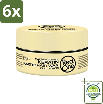Red One - Haarwax - Keratin Matte - Versterkende Styling - Voor Sterke Hold & Matte Look - 150 ml - Voordeelverpakking - 6 stuks - Haarwax - Keratine