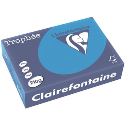 Clairefontaine Trophée Intens, gekleurd papier, A4, 210 g, 250 vel, turkoois