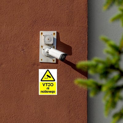 Set van 5 Zelfklevende 'CCTV in Gebruik' Waarschuwingsstickers 75x100mm voor Binnen en Buiten Gebruik, Beveiliging en Privacy
