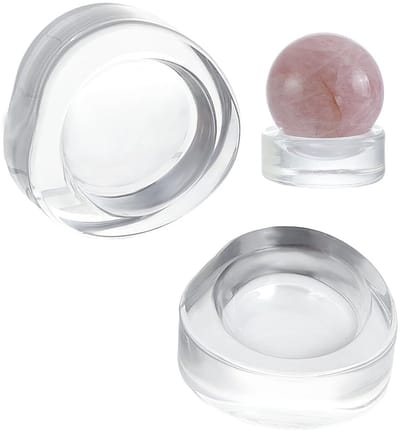 Dailygoods- Kristallen Bal Stand - 2-delige Displayhouder - Helder Glas - Geschikt voor Bollen 30-42 mm - Hoog Transparante Basis - Ideaal voor Woondecoratie - Displaystand