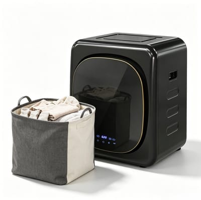 Mini wasdroger - Afvoerdroger - Compacte droger - Wasdroger - 4 kg - LED touchscreen - 6 programma's - Wandmontage - 53,5x46,5x64,5cm - 800W - Zwart