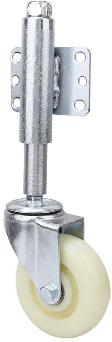 Poortwiel Zwenkwiel - Veerbelast Wiel - Automatische Hoogtecorrectie - 440 Lb Draagvermogen - 4 Inch Nylon - Zwart