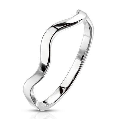 Ring Dames - Ringen Dames - Ringen Vrouwen - Dames Ring - Zilverkleurig - Zilveren Kleur - Ring - Golfbeweging - Wave