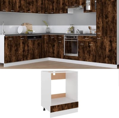 Ovenkast Keuken - Opbergkast - Oven Plaatsen - Verstelbare Voetjes - 60x46x81.5cm - Eikenhout