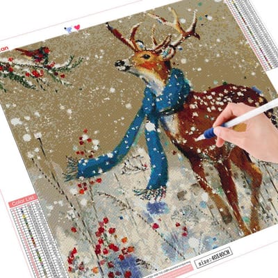 5D volledige vierkante ronde diamant borduurwerk herten Kit Diamond schilderij dier mozaïek kruissteek winter woondecoratie Full Square 30x30CM