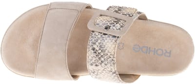 Rohde 6313 12 Slippers Grijs Slangenprint Suede en Leer Dames - Grijs - 36