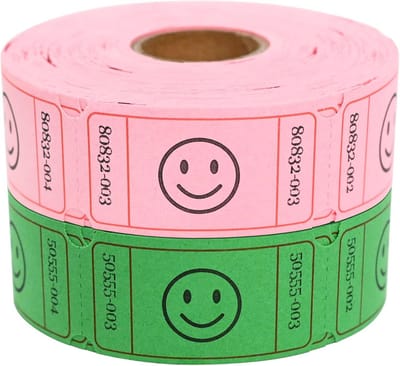 Loterij Tickets - Evenement Kaartjes - Feestelijke Prijsuitreiking - Dubbele Kleuren Set - 1000 Stuks - Roze Groen