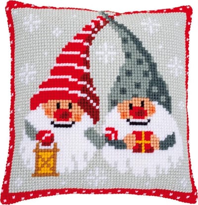 Vervaco - Kruissteekkussen kit - Kerstkabouters - PN-0171685 - Borduren - Borduurpakket - Borduurpakket volwassenen - Borduurpakket kind