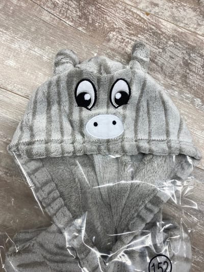Kinder badjas 396506 - meisjes badjas met capuchon - coral fleece - maat 176